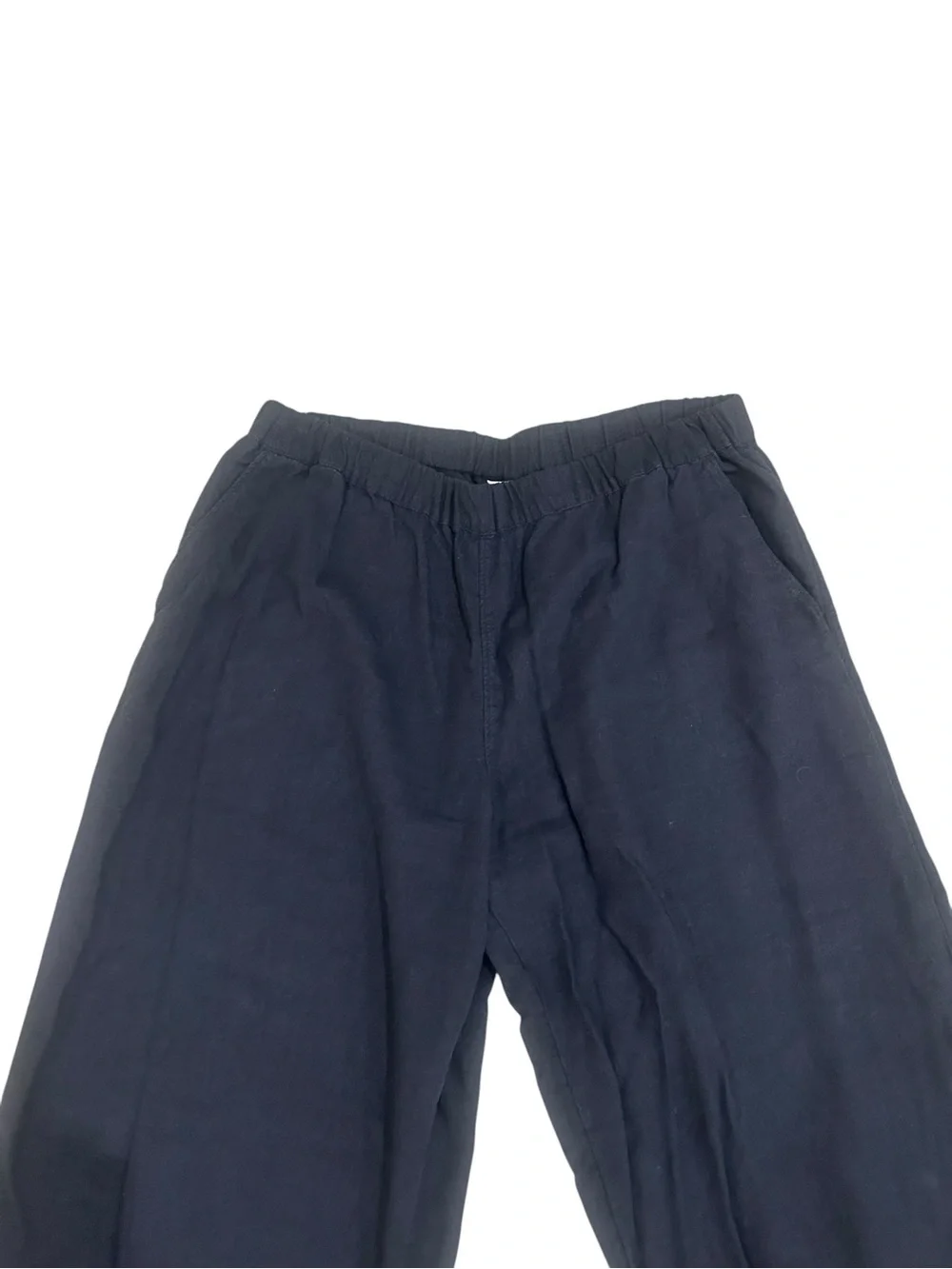 Caslon Black Wide-Leg linen blend pull on elastic waist pants comfy large petite